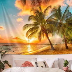 Beach Hanging Tapestry Wall Art Large Tapestry Mural Decor Photograph Backdrop Blanket Curtain Home Bedroom Living Room Decoration