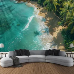 Beach Island Hanging Tapestry Wall Art Large Tapestry Mural Decor Photograph Backdrop Blanket Curtain Home Bedroom Living Room Decoration