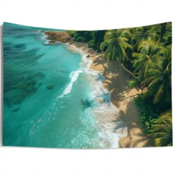 Beach Island Hanging Tapestry Wall Art Large Tapestry Mural Decor Photograph Backdrop Blanket Curtain Home Bedroom Living Room Decoration