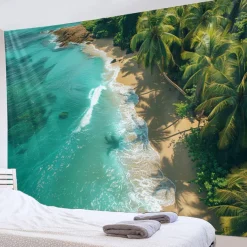 Beach Island Hanging Tapestry Wall Art Large Tapestry Mural Decor Photograph Backdrop Blanket Curtain Home Bedroom Living Room Decoration