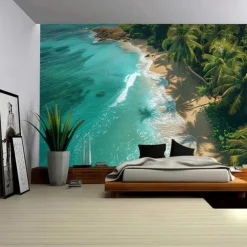 Beach Island Hanging Tapestry Wall Art Large Tapestry Mural Decor Photograph Backdrop Blanket Curtain Home Bedroom Living Room Decoration