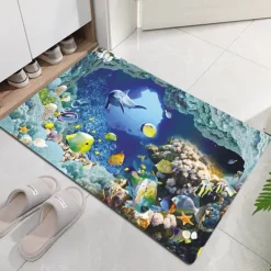 Beach Starfish Beach Collection Pattern Flannel Fabric Print Home Entrance Mattress Bathroom Mattress Mattress