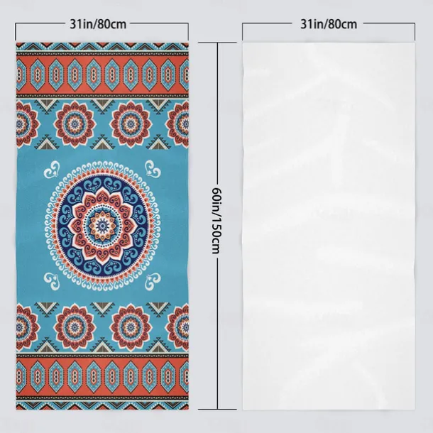 Beach Towel 100% Micro Fiber Mandala Series Oversized Beach Towel, 35"x70", Large Swim Towel for Teens Adults, Quick-Dry, Absorbent, Soft, Versatile for Travel, Bath and Pool 80x160cm