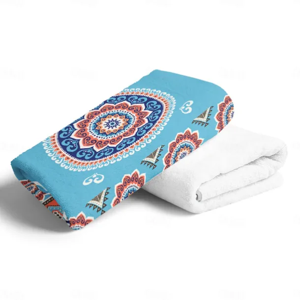 Beach Towel 100% Micro Fiber Mandala Series Oversized Beach Towel, 35"x70", Large Swim Towel for Teens Adults, Quick-Dry, Absorbent, Soft, Versatile for Travel, Bath and Pool 80x160cm