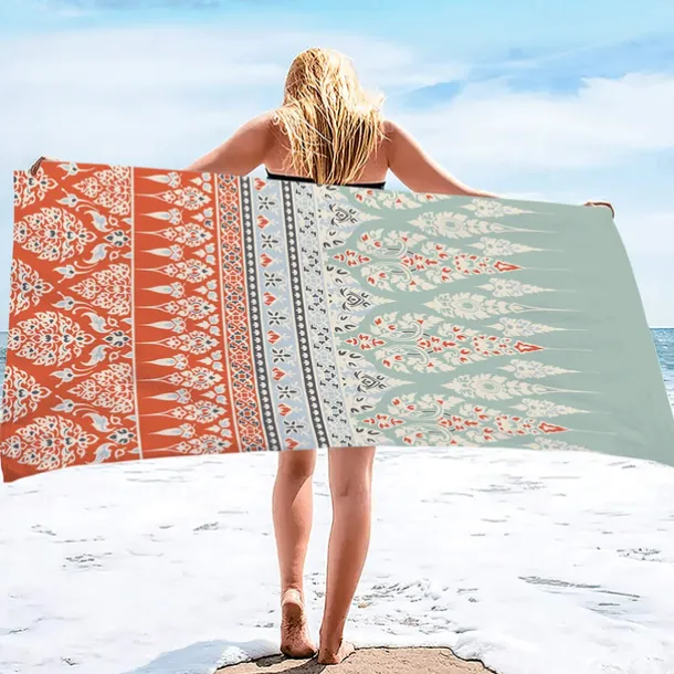 Beach Towel 100% Micro Fiber Mandala Series Oversized Beach Towel, 35"x70", Large Swim Towel for Teens Adults, Quick-Dry, Absorbent, Soft, Versatile for Travel, Bath and Pool 80x160cm