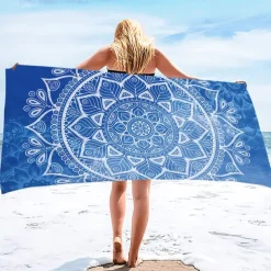 Beach Towel 100% Micro Fiber Mandala Series Oversized Beach Towel, 35