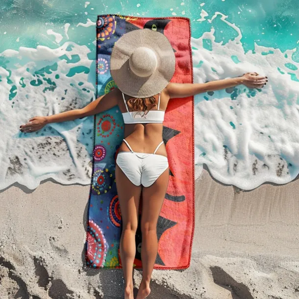 Beach Towel Black Cat 100% Micro Fiber Oversized Beach Towel, 35"x70", Large Swim Towel for Teens Adults, Quick-Dry, Absorbent, Soft, Versatile for Travel, Bath and Pool