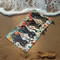 Beach Towel Black Cat 100% Micro Fiber Oversized Beach Towel, 35