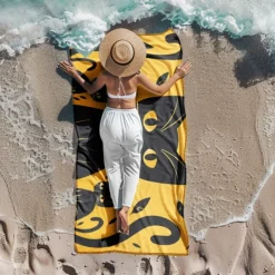 Beach Towel Black Cat 100% Micro Fiber Oversized Beach Towel, 35