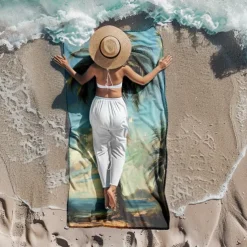 Beach Towel Comfy Blankets Love Sea Series Bath Towel Large 3D Print Pattern Towel Bath Towel Beach Sheet Blanket Classic 100% Micro Fiber