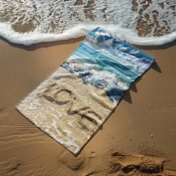 Beach Towel Comfy Blankets Love Sea Series Bath Towel Large 3D Print Pattern Towel Bath Towel Beach Sheet Blanket Classic 100% Micro Fiber