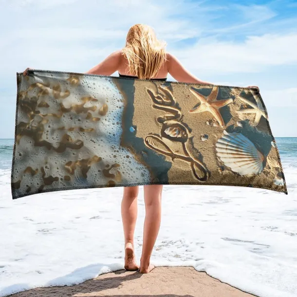 Beach Towel Comfy Blankets Love Sea Series Bath Towel Large 3D Print Pattern Towel Bath Towel Beach Sheet Blanket Classic 100% Micro Fiber