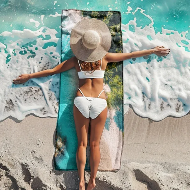 Beach Towel Comfy Blankets Love Sea Series Bath Towel Large 3D Print Pattern Towel Bath Towel Beach Sheet Blanket Classic 100% Micro Fiber