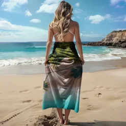 Beach Towel Comfy Blankets Love Sea Series Bath Towel Large 3D Print Pattern Towel Bath Towel Beach Sheet Blanket Classic 100% Micro Fiber