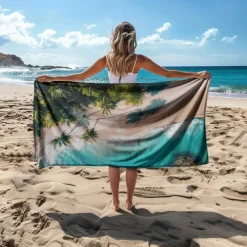 Beach Towel Comfy Blankets Love Sea Series Bath Towel Large 3D Print Pattern Towel Bath Towel Beach Sheet Blanket Classic 100% Micro Fiber
