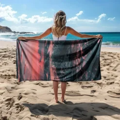 Beach Towel Comfy Blankets Love Sea Series Bath Towel Large 3D Print Pattern Towel Bath Towel Beach Sheet Blanket Classic 100% Micro Fiber