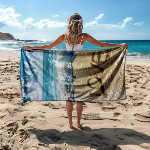 Beach Towel Comfy Blankets Love Sea Series Bath Towel Large 3D Print Pattern Towel Bath Towel Beach Sheet Blanket Classic 100% Micro Fiber