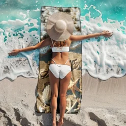 Beach Towel Comfy Blankets Love Sea Series Bath Towel Large 3D Print Pattern Towel Bath Towel Beach Sheet Blanket Classic 100% Micro Fiber