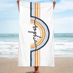 Beach Towel for Adults Men Women Kids, Sand Free Beach Towel Quick Dry Microfiber Lightweight, Oversized Pool Towel Super Absorbent Personalized Towels