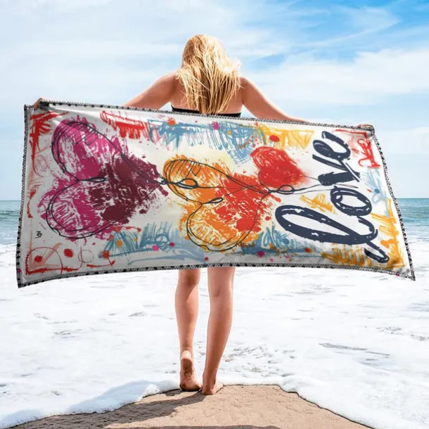 Beach Towel LGBT Love Series Large 3D Print Sea Pattern Towel Bath Towel Beach Sheet Blanket Classic 100% Micro Fiber Comfy Blankets