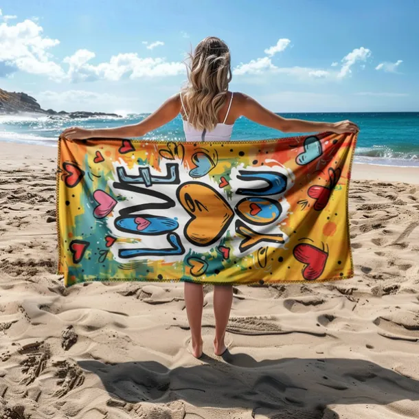 Beach Towel LGBT Love Series Large 3D Print Sea Pattern Towel Bath Towel Beach Sheet Blanket Classic 100% Micro Fiber Comfy Blankets