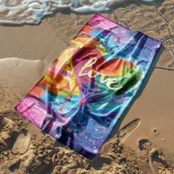 Beach Towel LGBT Love Series Large 3D Print Sea Pattern Towel Bath Towel Beach Sheet Blanket Classic 100% Micro Fiber Comfy Blankets