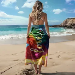 Beach Towel LGBT Love Series Large 3D Print Sea Pattern Towel Bath Towel Beach Sheet Blanket Classic 100% Micro Fiber Comfy Blankets