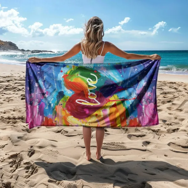 Beach Towel LGBT Love Series Large 3D Print Sea Pattern Towel Bath Towel Beach Sheet Blanket Classic 100% Micro Fiber Comfy Blankets