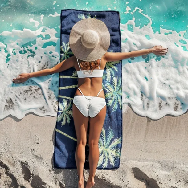 Beach Towel Palm Tree Series 100% Micro Fiber Comfy Blankets Oversized Beach Towel, 35"x70", Large Swim Towel for Teens Adults, Quick-Dry, Absorbent, Soft, Versatile for Travel, Bath and Pool