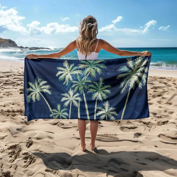 Beach Towel Palm Tree Series 100% Micro Fiber Comfy Blankets Oversized Beach Towel, 35"x70", Large Swim Towel for Teens Adults, Quick-Dry, Absorbent, Soft, Versatile for Travel, Bath and Pool