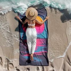 Beach Towel Palm Tree Sunset Large 3D Print Pattern Towel Bath Towel Beach Sheet Blanket Classic 100% Micro Fiber Comfy Blankets