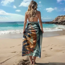 Beach Towel Palm Tree Sunset Large 3D Print Pattern Towel Bath Towel Beach Sheet Blanket Classic 100% Micro Fiber Comfy Blankets