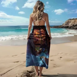 Beach Towel Summer Beach Blankets 100% Micro Fiber Breathing Comfy Blankets