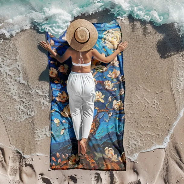 Beach Towel Summer Beach Blankets 100% Micro Fiber Breathing Comfy Blankets