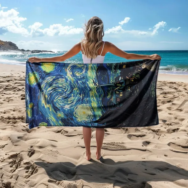 Beach Towel Summer Beach Blankets 100% Micro Fiber Breathing Comfy Blankets
