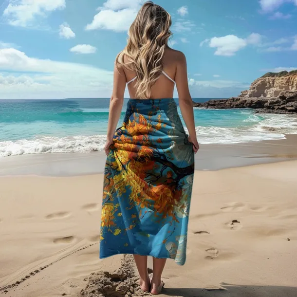 Beach Towel Summer Beach Blankets 100% Micro Fiber Breathing Comfy Blankets