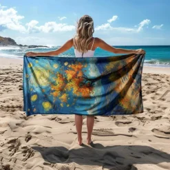 Beach Towel Summer Beach Blankets 100% Micro Fiber Breathing Comfy Blankets