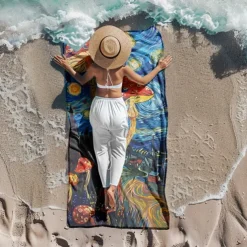 Beach Towel Summer Beach Blankets 100% Micro Fiber Breathing Comfy Blankets