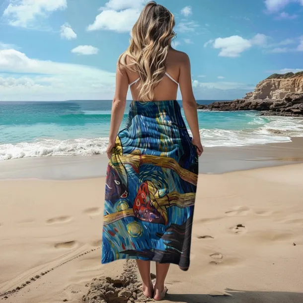 Beach Towel Summer Beach Blankets 100% Micro Fiber Breathing Comfy Blankets