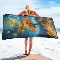 Beach Towel Summer Beach Blankets 100% Micro Fiber Breathing Comfy Blankets