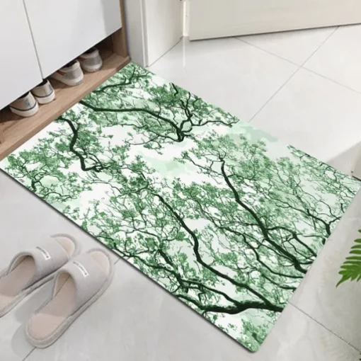 Beautiful Landscape Woods Flannel Fabric Printed Home Entrance Mattress Bathroom Mattress Mattress