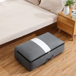 Bed Bottom Storage Bag, Clothes Quilt Storage Bag with Transparent Window, Foldable Large Capacity Wardrobe Organizer Bag