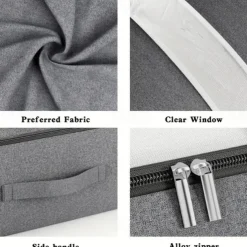 Bed Bottom Storage Bag, Clothes Quilt Storage Bag with Transparent Window, Foldable Large Capacity Wardrobe Organizer Bag