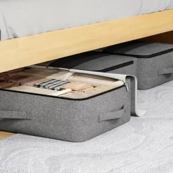 Bed Bottom Storage Bag, Clothes Quilt Storage Bag with Transparent Window, Foldable Large Capacity Wardrobe Organizer Bag