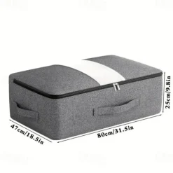 Bed Bottom Storage Bag, Clothes Quilt Storage Bag with Transparent Window, Foldable Large Capacity Wardrobe Organizer Bag