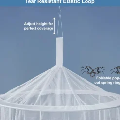 Bed Canopy Cotton Loft Solid Kids Collapsible Round Hoop Sheer Mosquito Netting Girls Bed Canopy