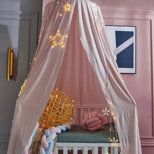 Bed Canopy for Kids Double Layer Princess Round Dome Children Dreamy Mosquito Net Bedding Girls Room Castle Play Tent Hanging House Decor Reading Nook Canopies