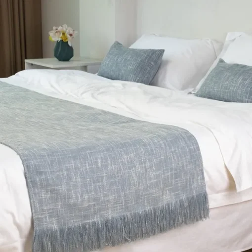 Bed Runner Bed Scarf, Linen Textured Decorative Bed Scarf for Home Hotel Bedspreads Scarves Protection Modern Solid Bed Runner for Foot of Bed Home Bedroom Bedding Decoration