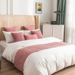 Bed Runner Bed Scarf, Velvet Decorative Bed Scarf for Home Hotel Bedspreads Scarves Protection Modern Solid Bed Runner for Foot of Bed Home Bedroom Bedding Decoration