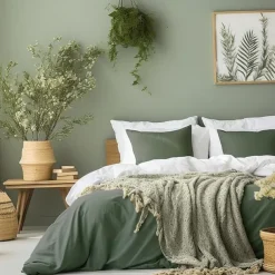 Bedding Duvet Cover Set - 1 Duvet Cover with 2/1 Pillow Shams - 3/2 Pieces Comforter Cover with Zipper Closure Sage Green Peach Puzz Red Blue Yellow White Black